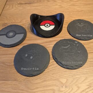 Original Starter Pokémon Slate Coaster Set with Display Stand