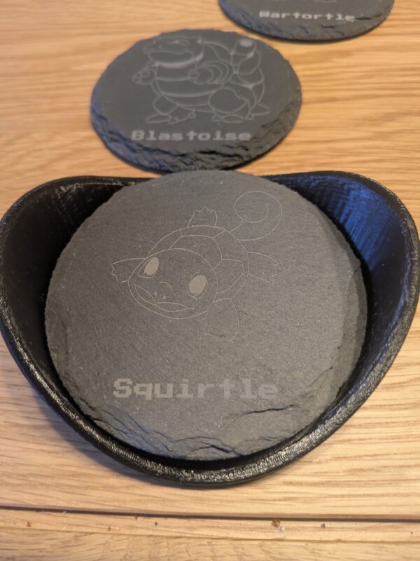Pokémon Evolution Slate Coaster Set with Holder - Featuring Squirtle Collection & Pokéball Display Stand - Image 3