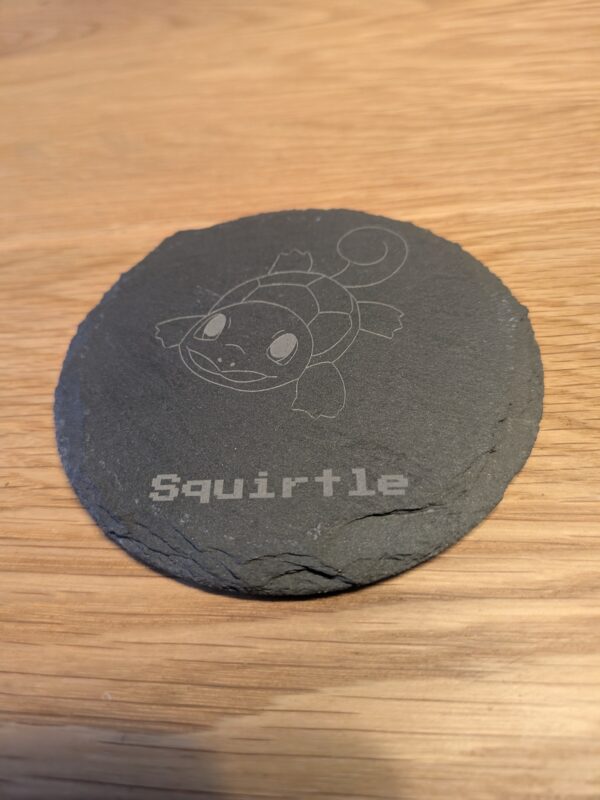 Original Starter Pokémon & Pikachu Slate Coaster Set with Display Stand - Image 4