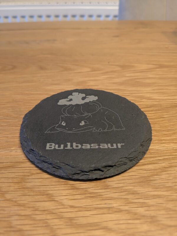 Original Starter Pokémon & Pikachu Slate Coaster Set with Display Stand - Image 2