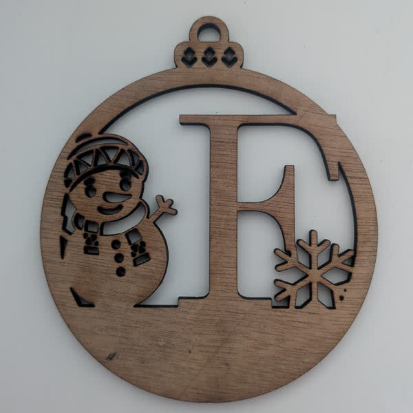 F Bauble Custom Engraved