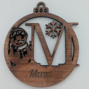M Bauble Custom Engraved