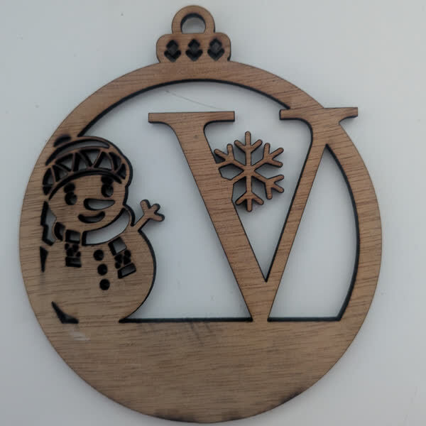 V Bauble Custom Engraved
