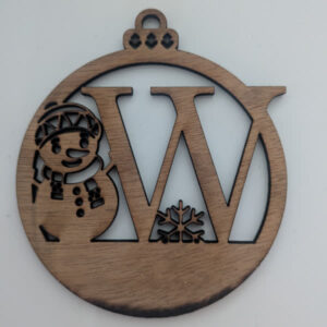 W Bauble Custom Engraved