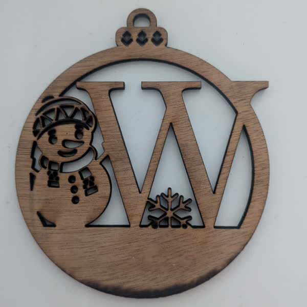 W Bauble Custom Engraved