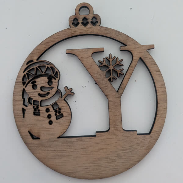 Y Bauble Custom Engraved