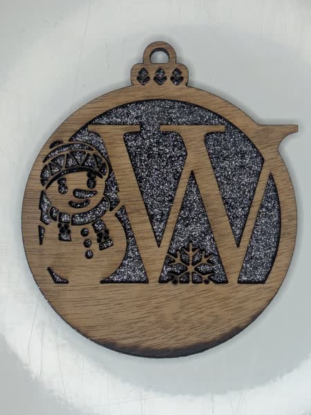 W Bauble Custom Engraved - Image 3