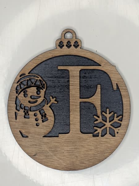F Bauble Custom Engraved - Image 3