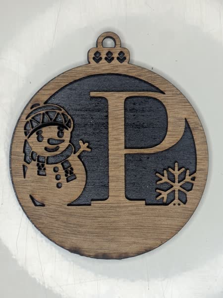 P Bauble Custom Engraved - Image 2