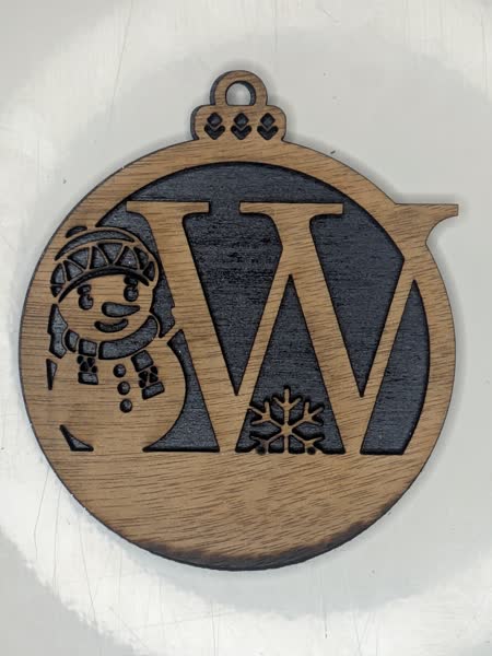 W Bauble Custom Engraved - Image 2