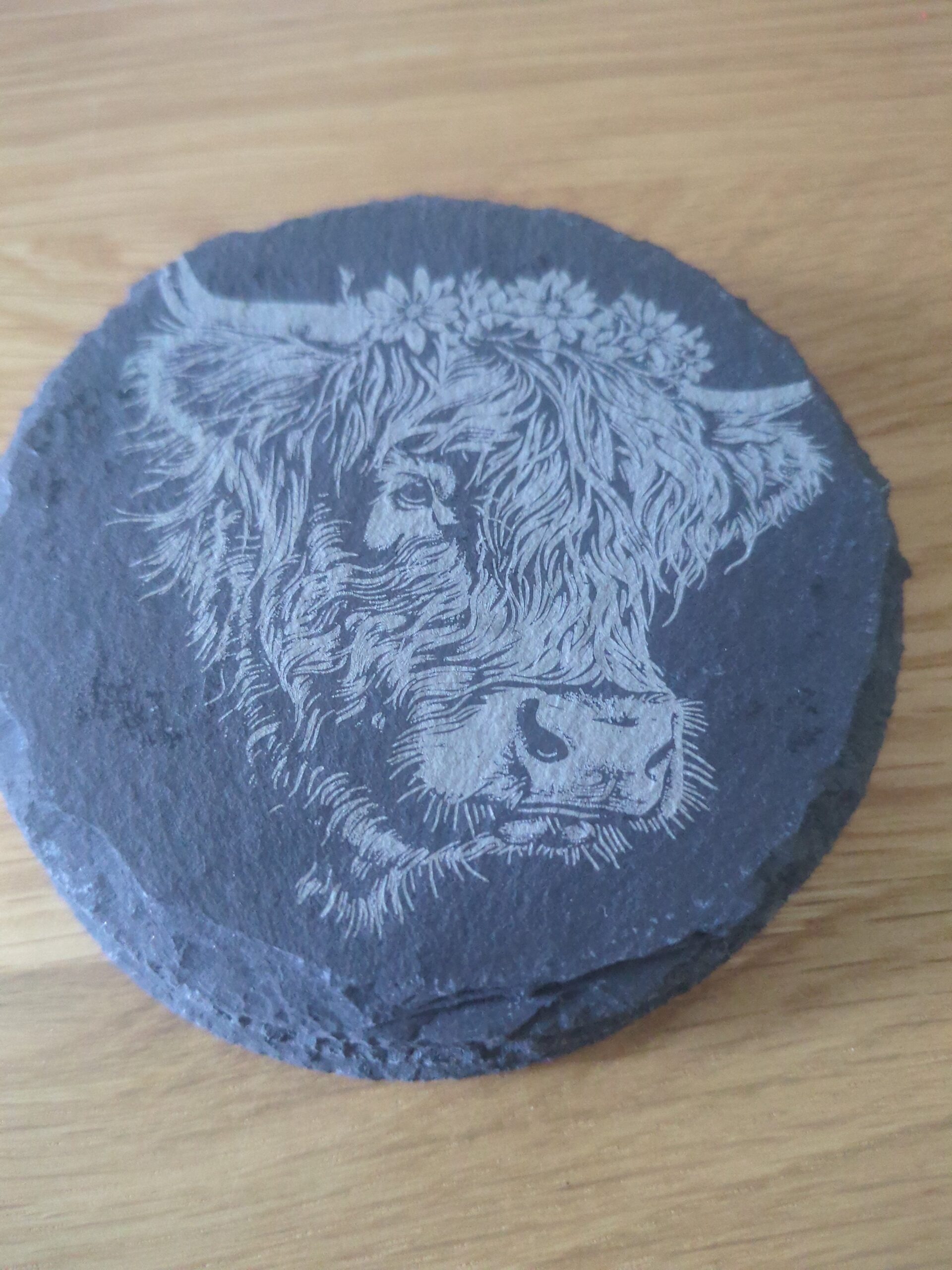 Highland Cow Slate Coaster Set - Image 2
