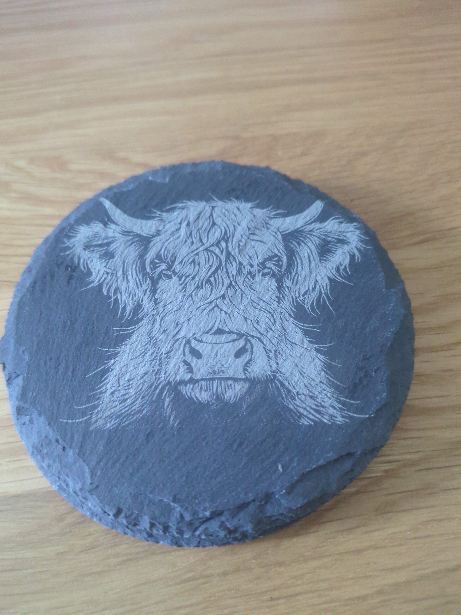 Highland Cow Slate Coaster Set - Image 3